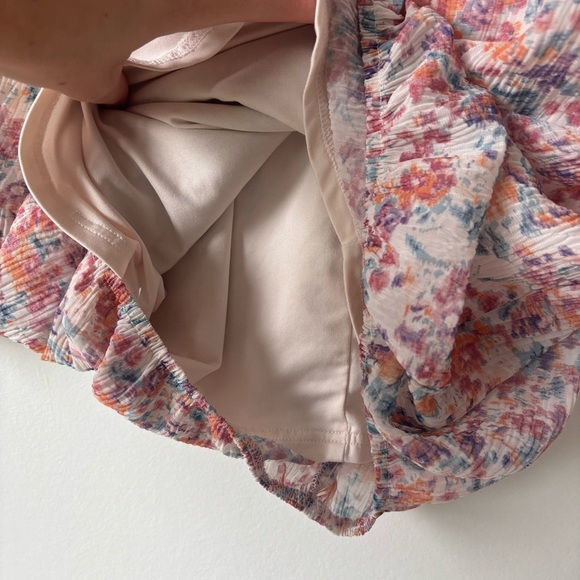 Pretty Little Thing Maternity Pink Floral Plisse Mini Dress Long Sleeve Fitted - Picture 6 of 14